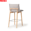 Wholesale Modern Base Ash Barstools PU Upholstery Fabric High Counter Chairs Bar Stools With Metal Footrest