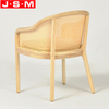Elegant Modern Plastic Rattan Back Outdoor Wooden Cushion Seat Dining Room Chairs