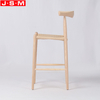 Factory Wholesale Backrest Bar Chair Household Ash Frame Bar Stool High Chair Coffee Shop Minimalist Barstools