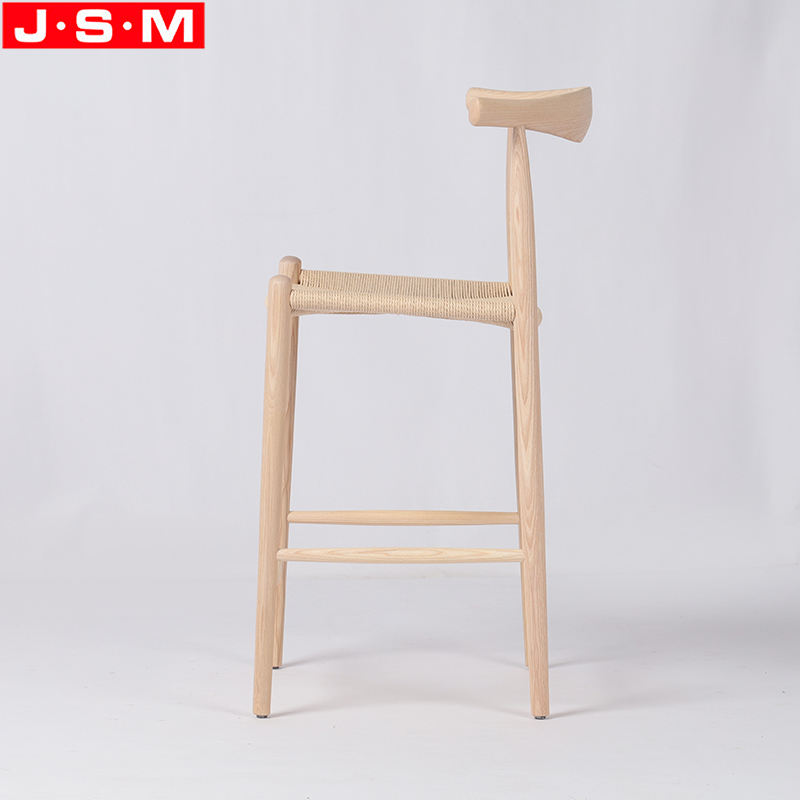 Factory Wholesale Backrest Bar Chair Household Ash Frame Bar Stool High Chair Coffee Shop Minimalist Barstools