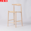 Hot Sale Pub Counter Backrest Paper String Woven Ash Frame Bar Chair High Barstool