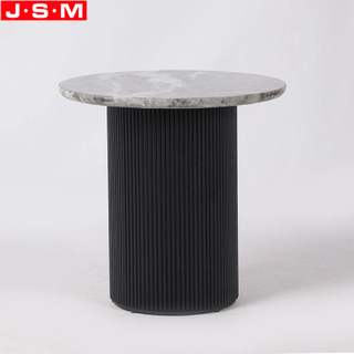 Round Bedside End Drink Side Tea Coffee Table Black Marble Top Side Table