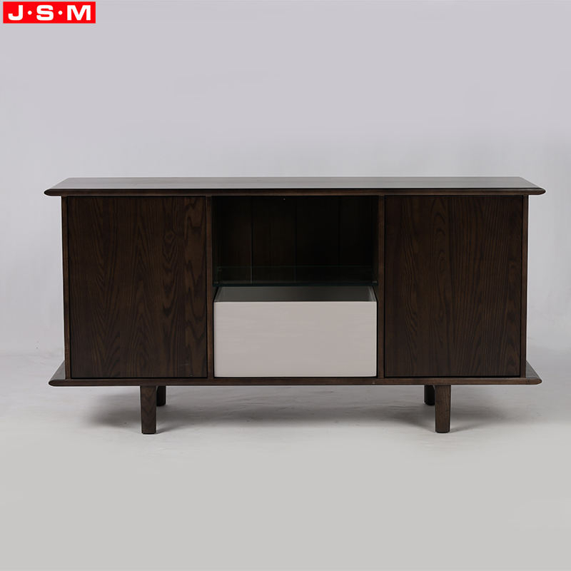 Modern Ash Timber Legs Home Veneer Carcase Wooden Panel Living Room TV Cabinet