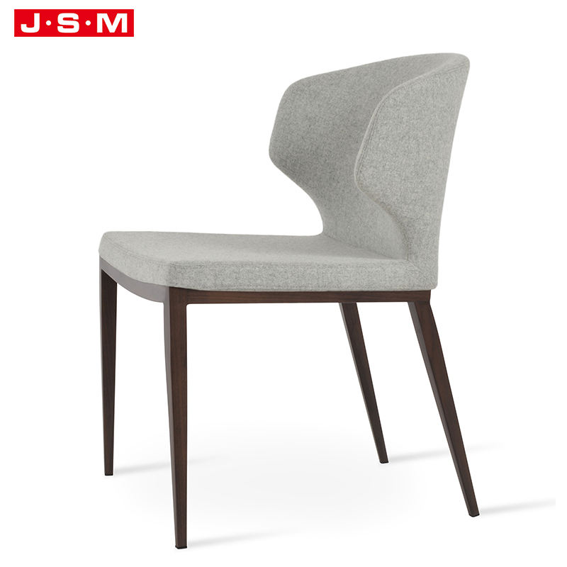 Metal Base Fabric Dining Chairs Restaurant Armless Dining Chair With Metal Frame