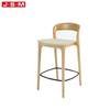 Modern Luxury Breakfas Kitchen Velvet Counter Fabric Wood Height Bar Chair Stools