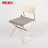 Modern Elastic Design Canvas Seat Maximalist Veneer Back Wood Restaurant Dining Chair