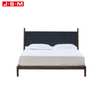 Minimalist Upholstered Ash Timber Bed Frame Woven Belt Headboard Single Bed