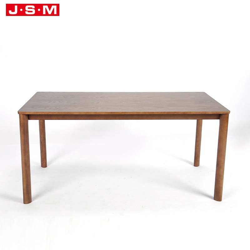 Modern Raw Wood 4 Seaters Nordic Dining Farmhouse Wood Large Dining Table