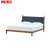 Minimalist Upholstered Ash Timber Bed Frame Woven Belt Headboard Single Bed