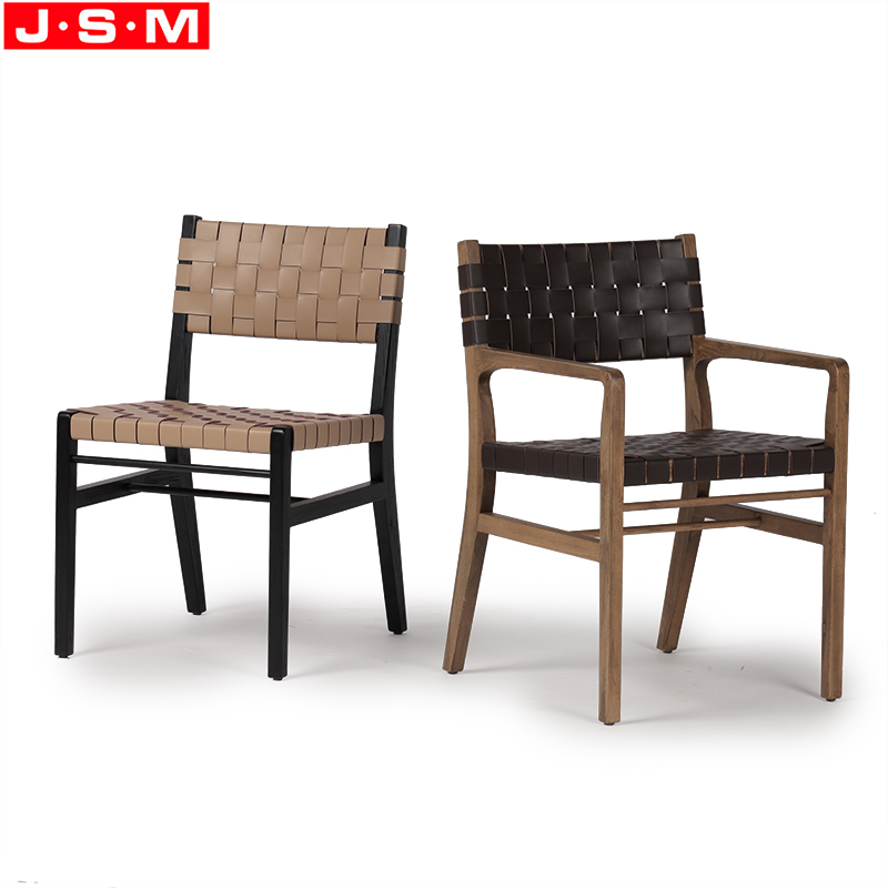 wood leather dining chairs
