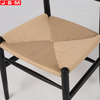 Modern Restaurant Furniture Paper String Seat Dining Chair For Sale
