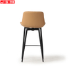 OEM Brown Color PU Upholstery Fabric Seat Metal High Legs Dining Metal Bar Chair Stool