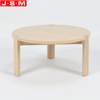 Small Veneer Table Top Wooden Round Coffee Table Buff Tea Table