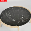 Outdoor Home Wooden Base Modern Living Room Round Tea Table Rock Slab Round Coffee Table