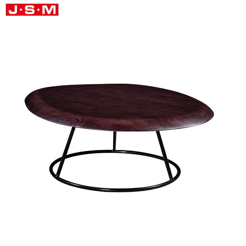 Cheap Modern Restaurant Furniture Coffee Dining Metal Base Table Wooden Dining Table