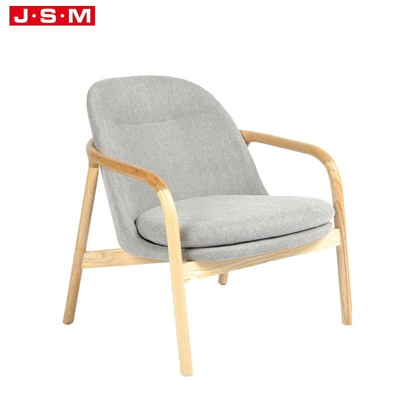 Indoor Fancy Living Room Furniture Ash Solid Wood Frame Single Room Seating Armchair Chair