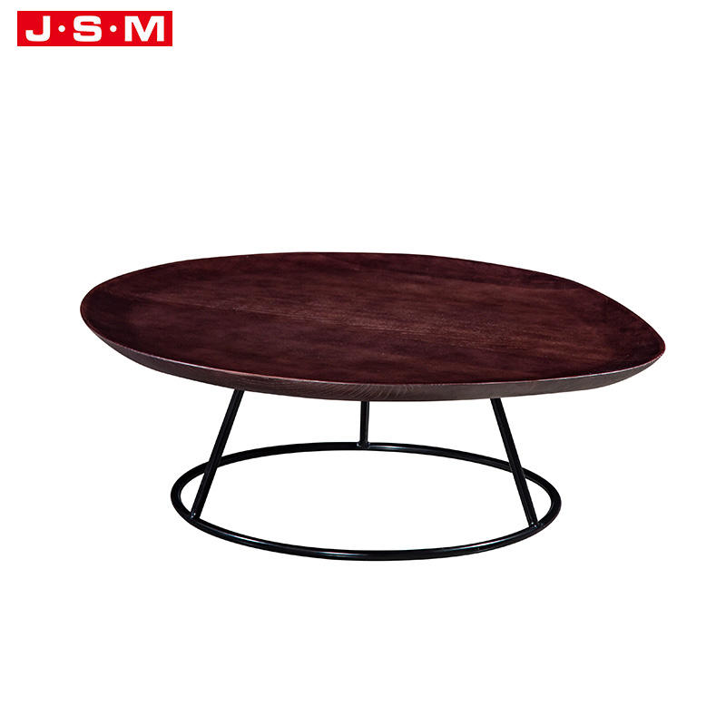 Nordic Small Round Wood Coffee Table Metal Leg Coffee Table For Living Room