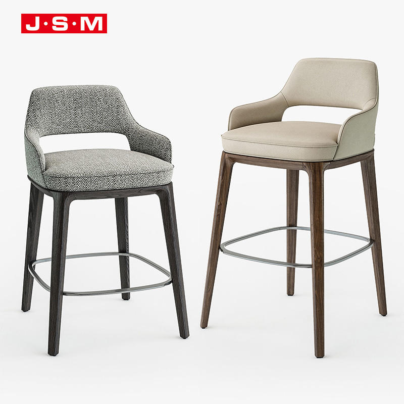 Hot Sale Luxury Modern Wooden Restaurant Furniture Bar Chair Coffee Kitchen Restaurant Back Rest High White Stool Bar Chair