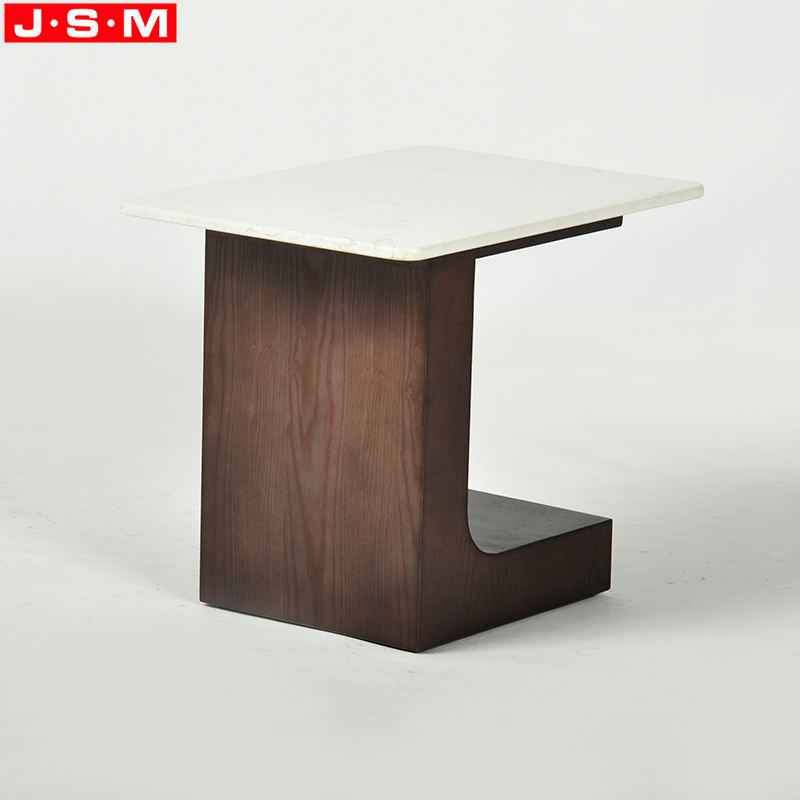 Simple Coffee Side Table Living Room Wooden Wood Artificial Marble Table Top Coffee Tables