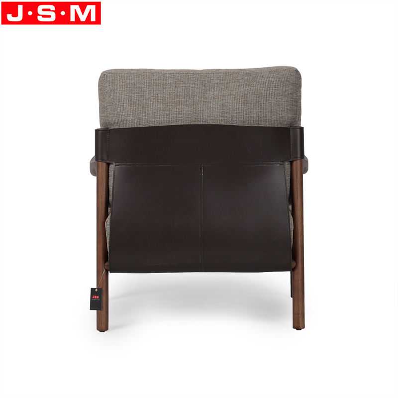 Upholstered Modern Nordic Armchair Living Room Wood Frame Armchair