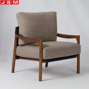 Timber Wood Cushion Fabric Arm Chair Single Chair Accent Armchair Chair