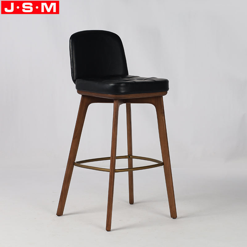 Counter Stools Kitchen Cushion Seat Timber High Back Kitchen Bar Stool Chairs For Restaurants