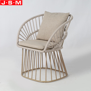Moveable Cushion Seat Leisure Chair Metal Frame Armchair With Powder Coating Base
