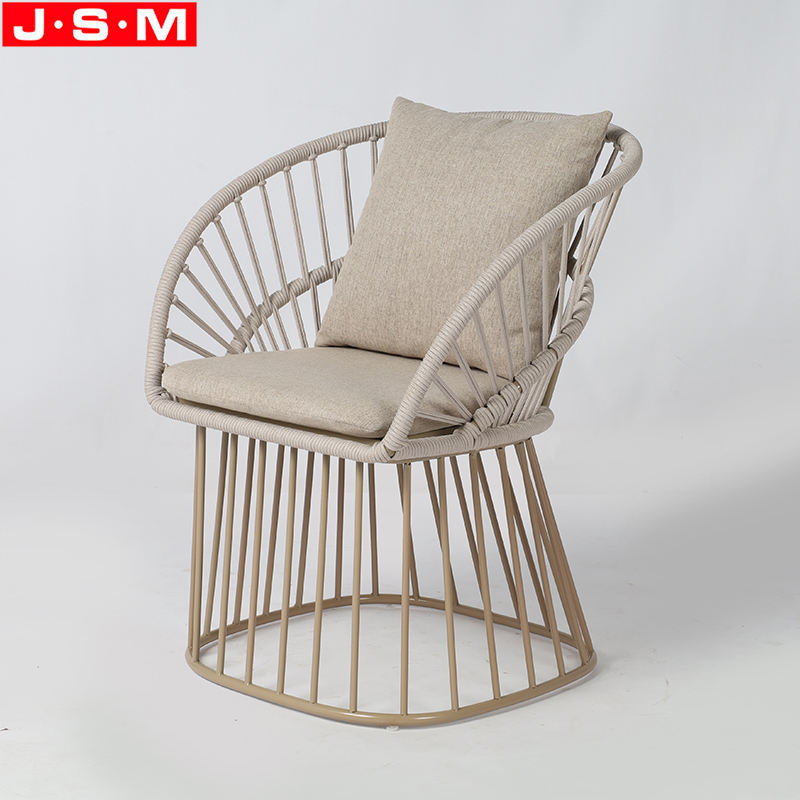 Moveable Cushion Seat Leisure Chair Metal Frame Armchair With Powder Coating Base