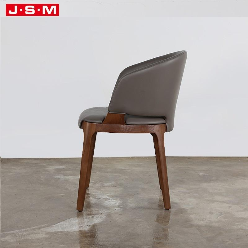 Classic Half Curved Back Living Furniture Minimalist Wood Arm Dining Chair