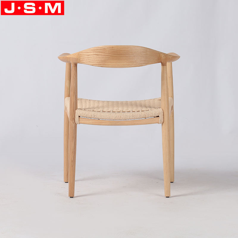 Wholesale Paper Rope Woven Wood Dining Chairs Restaurant Dining Chair