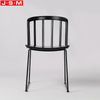 Chinese Style Dining Chairs Timber Wooden Seat Top Restaurant Chair With Metal Legs