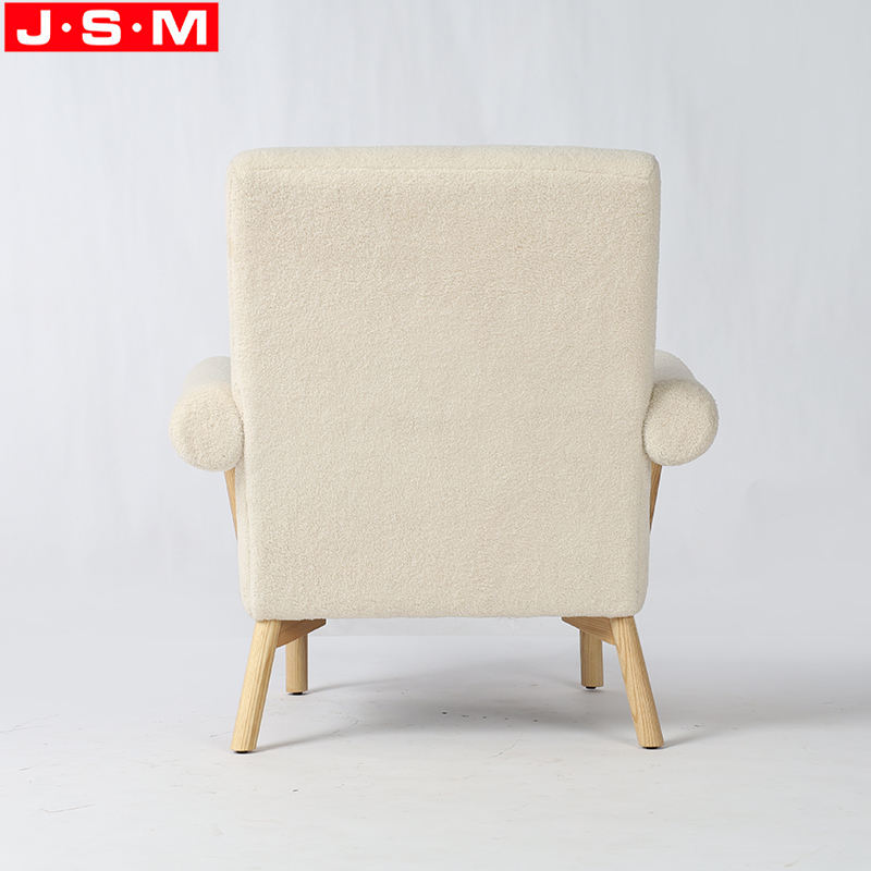 Hot Sale Single Seater Leisure Chair Fabric Wooden Leg Armchair