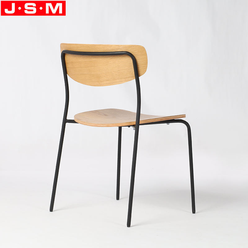 Classic Veneer Seat And Back Restaurant Kitchen Metal Frame Dinning Chair