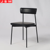 Metal Legs Restaurant Chair Black Home Dining Chair With Cushion Back And Seat