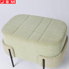 Oval Ottoman Stool Pouf Living Room Furniture Simple Home Metal Frame Ottoman