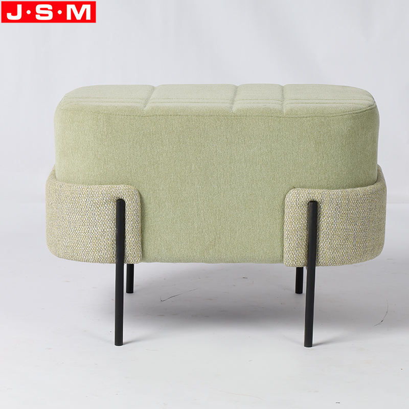 Oval Ottoman Stool Pouf Living Room Furniture Simple Home Metal Frame Ottoman