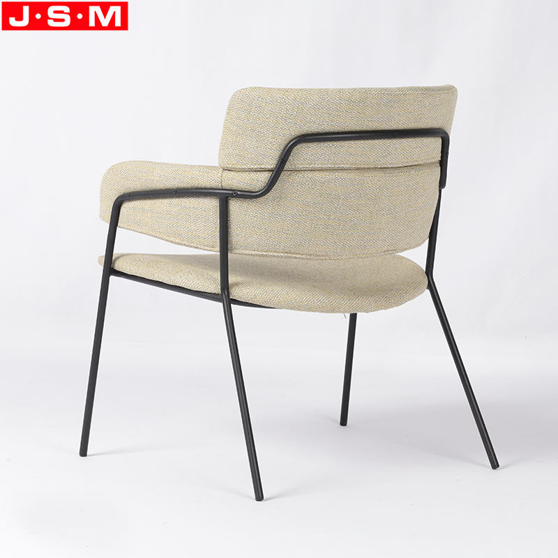 Hot Selling Dining Living Room Armchair Metal Legs Cushion Seat Armchair