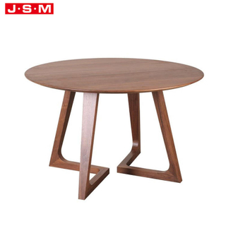 Luxury Space Saving Solid Wood Round Round Black Glass Room Dining Table Set