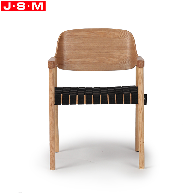 Black Belt Woven Wood Dining Chair