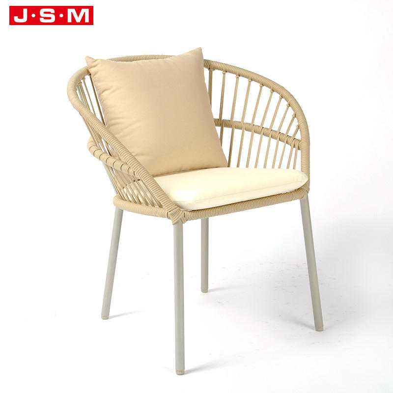 Modern Comfortable Rope Decoration Metal Frame Dining Room Dining Chair
