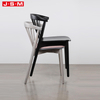New Product Modern Black High Back Veneer Seat Wooden Dining Chairs