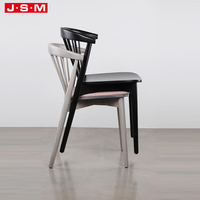 New Product Modern Black High Back Veneer Seat Wooden Dining Chairs