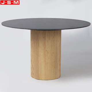 Modern Rock Slab Table Top Nordic Solid Wood Oval Table Round Dining Room Table