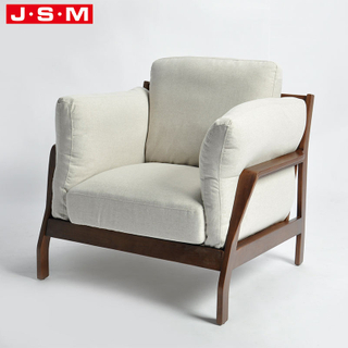 New Designs Classic Tuffed Mini White PU Leather Living Room Wooden Furniture Single Sofa Set