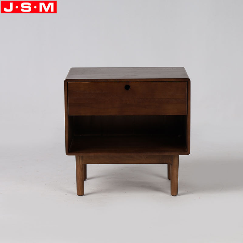 Antique Minimalist Veneer Carcase Solid Wood Drawers Bedside For Bedroom