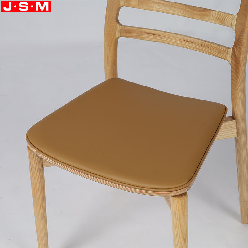 Factory Wholesale Dining Furniture Cushion Seat Ash Timber Frame Dining Chair