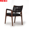 Hot Selling Luxury Quality Dinning Leather Cotton Rope Woven Back Dining Chair