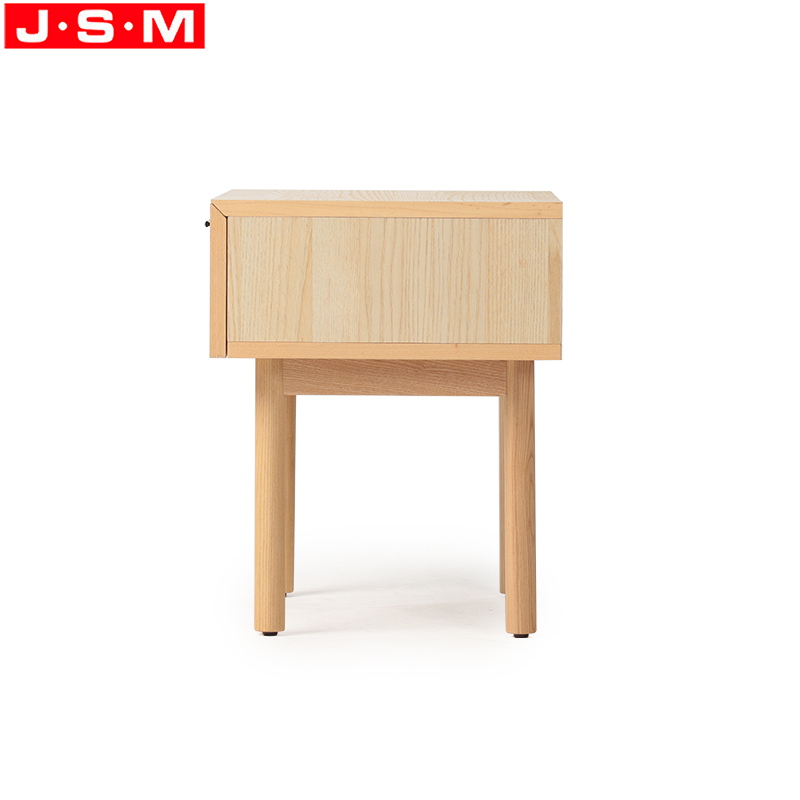 Customized Ash Wood Frame Bedroom Furniture With Storage Drawers Modern Bedside Table For Bedroom