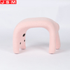 Plastic Stool Fabric Upholstery Footstool Round Stool Ottoman Wooden Frame with Fabric Or PU Upholstery