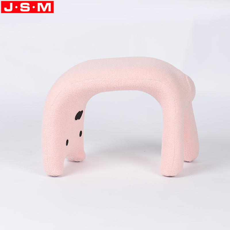 Plastic Stool Fabric Upholstery Footstool Round Stool Ottoman Wooden Frame with Fabric Or PU Upholstery